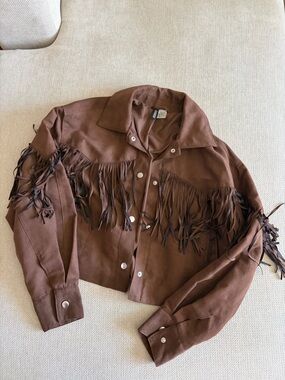 H&M Brown Fringe Jacket